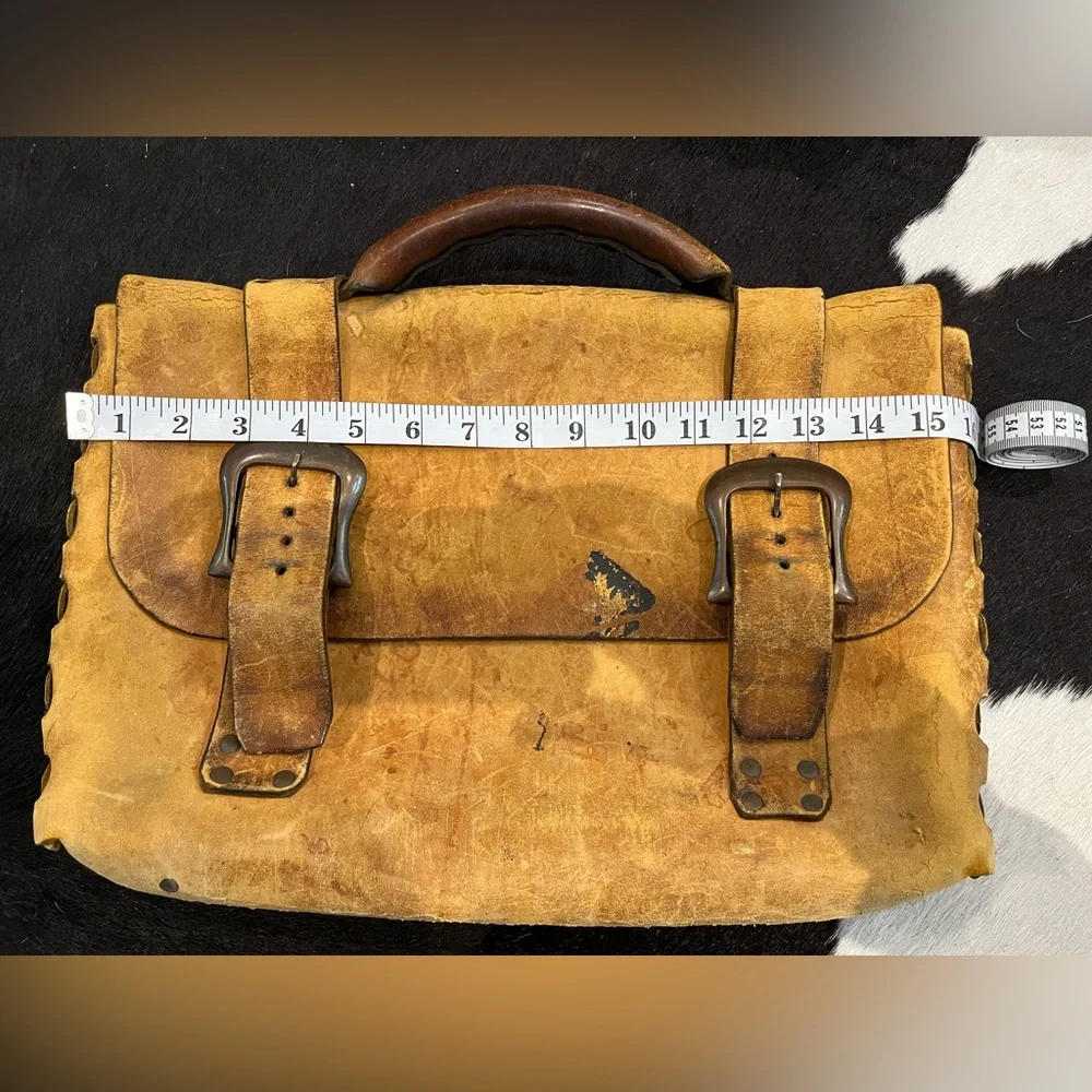 VINTAGE Yellow Leather Briefcase